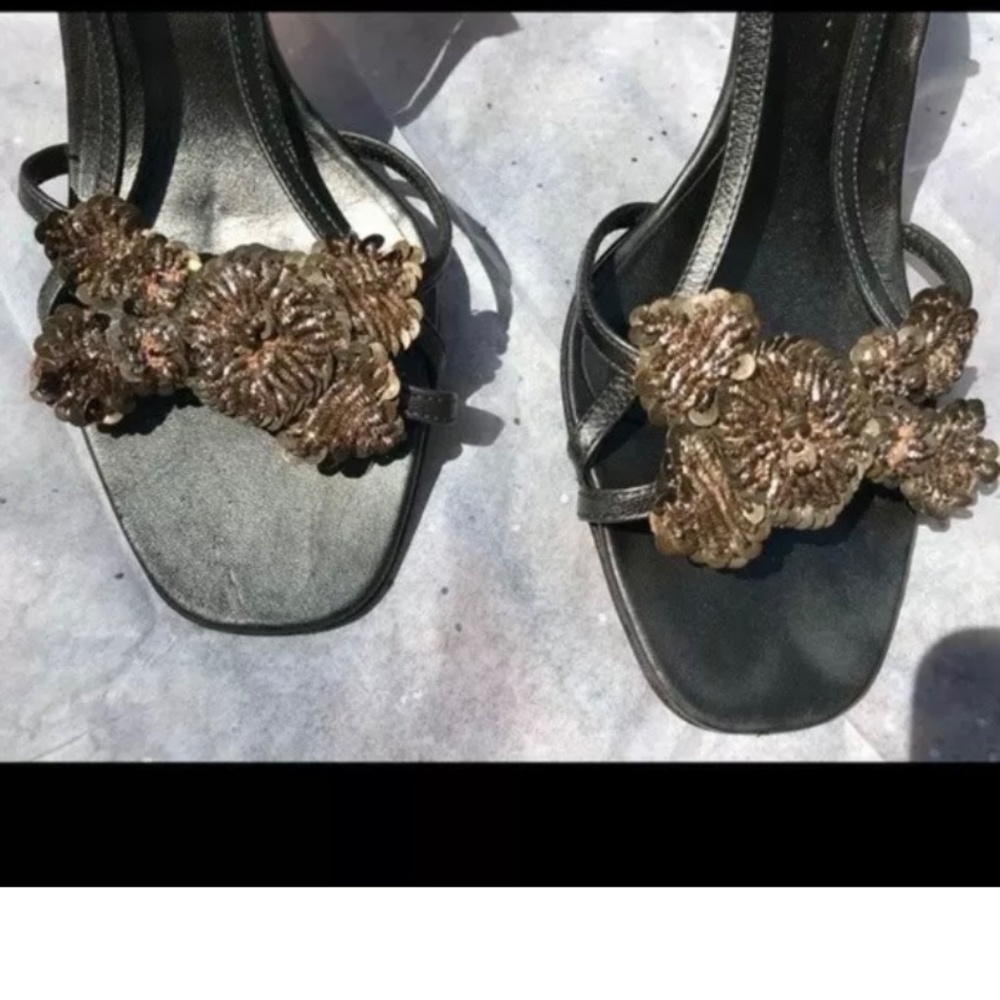 Prada Leather Beaded Heeled Sandals sz 7.5 - Picture 4 of 10